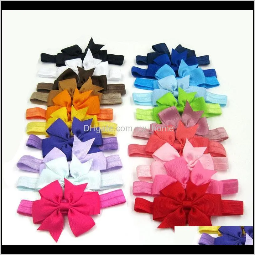 wholesale mixed baby girls bowknots headbands kids elastic bunny pure color inafant hairbands children hair accessories