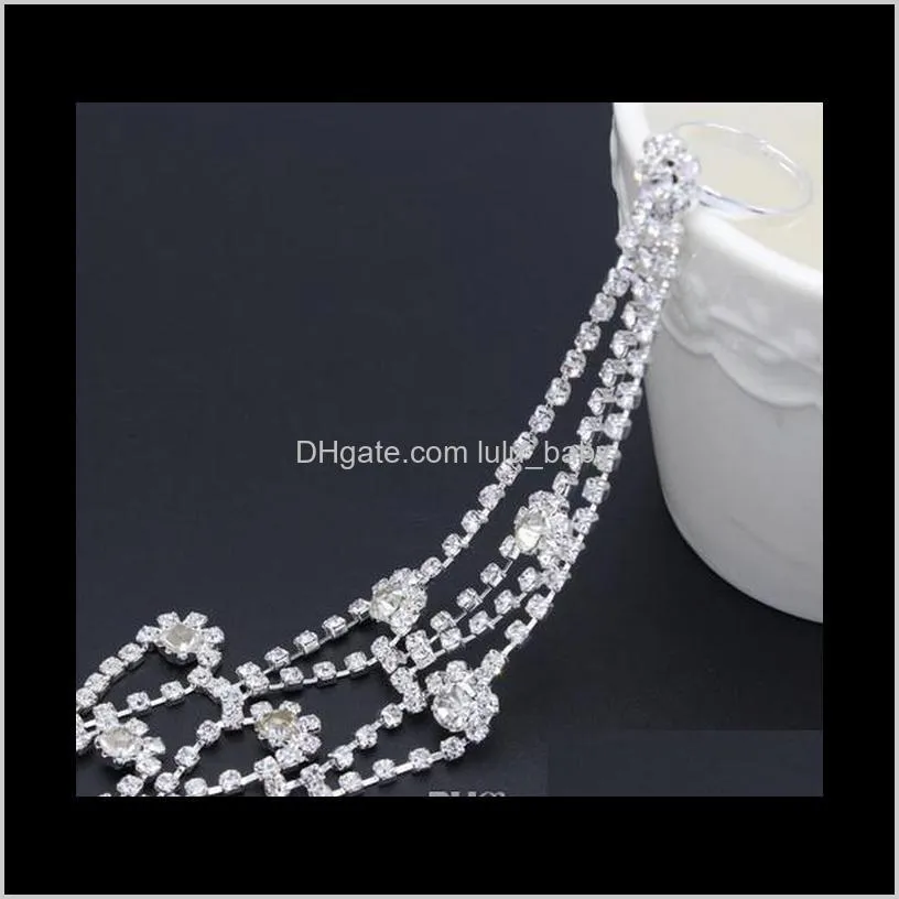 european and american hot sell bridal beach rhinestones anklet connect the toe jewelry