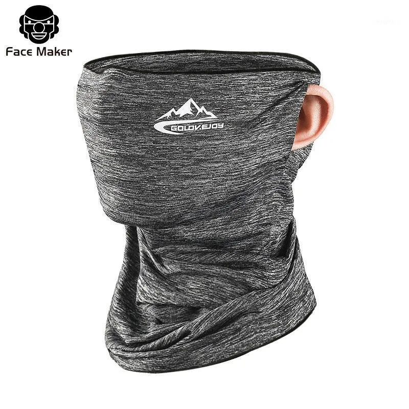Summer Gray Caps Running Scarf -UV Headwear Bicycle Bandana Sports Fishing Mask Cover Magic Ice Silk Cycling & Masks