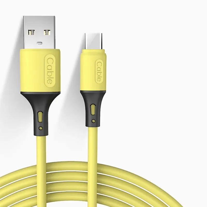 Flytande silikonfärg 2a Super Fast Cash Cables Micro USB-typ C Datakabel för Samsung S20 S10 S8 Note 20 LG Huawei Xiaomi Android Mobiltelefon Laddningstråd