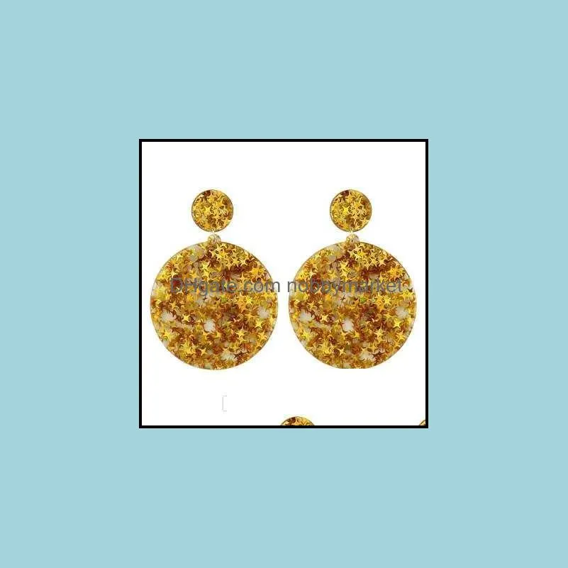 Bohemian Handmade Bling Star Earrings for Women Girls Colorful Drop Dangle Jewelry Accessories Pendant Statement Acrylic Earrings Gift