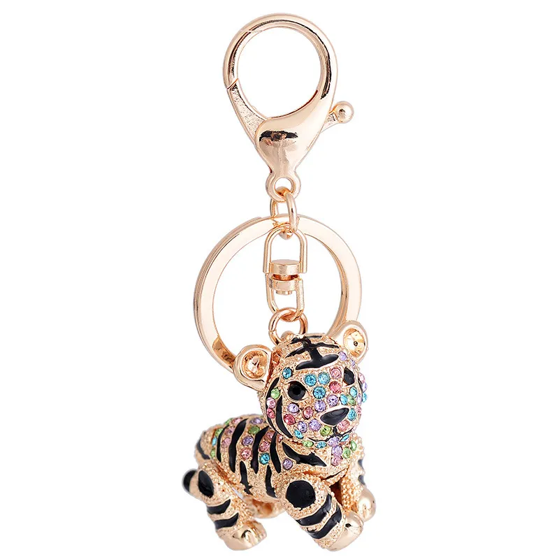 Tiger Keychain Diamond Car Key Chain Women Bag Pendant 1221760