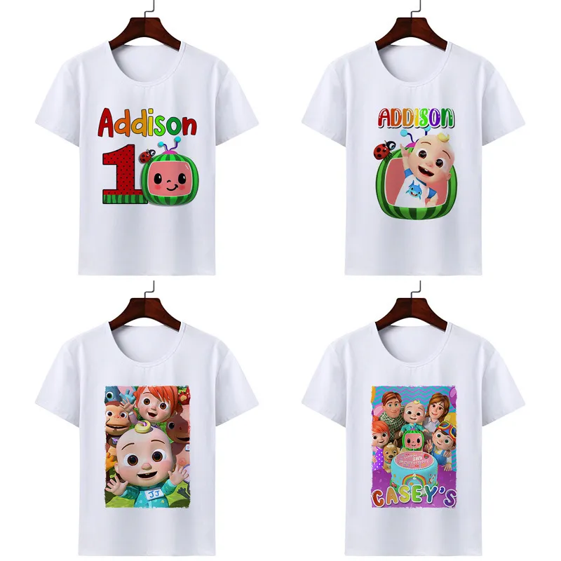 Desenhos animados gráfico impresso t-shirt para meninas e