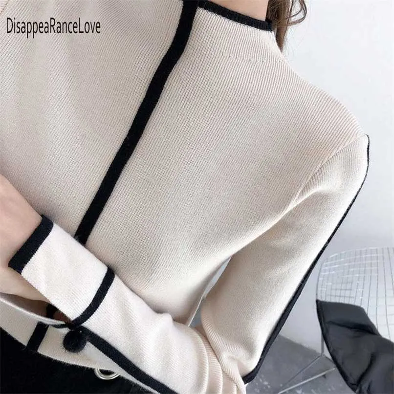 DisappeaRanceLove Damen Rollkragenpullover Pullover weicher Pullover Langarm Herbst Winter 2022 warm dick Slim Fit Tops 211217