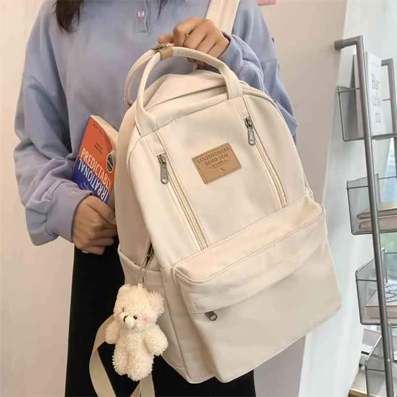 JULYCCINO Zaino da donna multifunzione con doppia cerniera Zaino per ragazze adolescenti Zaino per laptop Borsa a tracolla per studenti Zaino stile coreano 210922