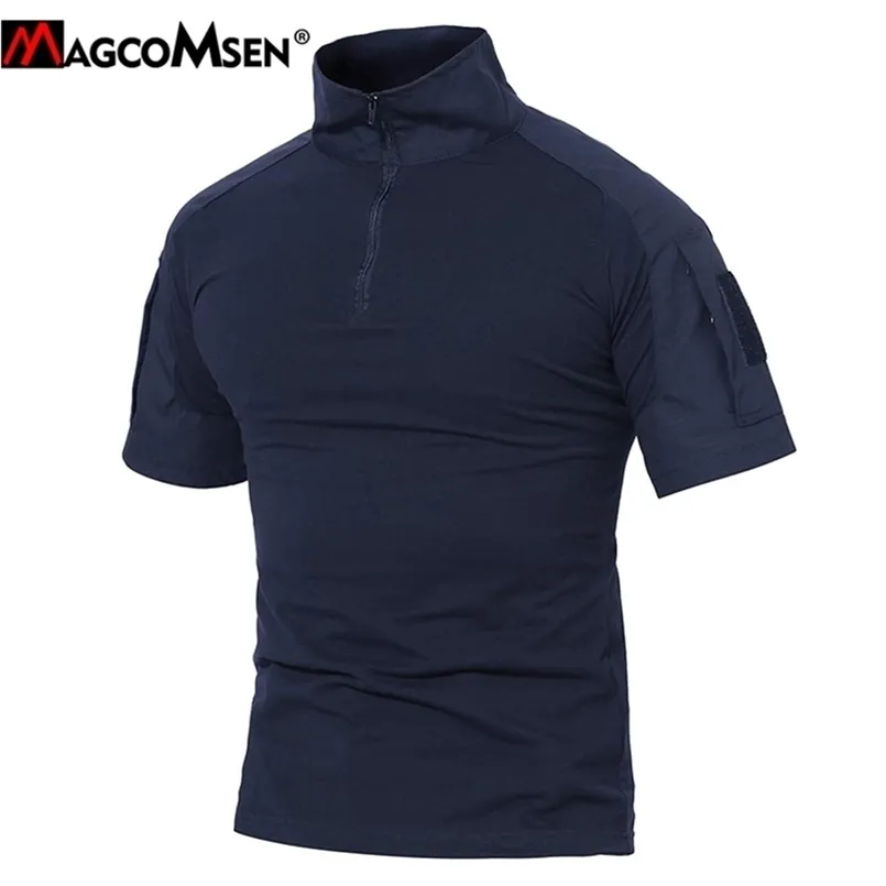 Magcomsen夏の迷彩の戦術的なTシャツの男性ACU半袖軍の軍隊戦闘TシャツSWATトレーニングティーシャツ210716