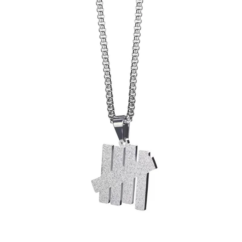 Pendant Necklaces Gold USA Undefeated Five Bar Necklace Minimalism Stainless Steel Bars Chain Hiphop Jewelry American266d