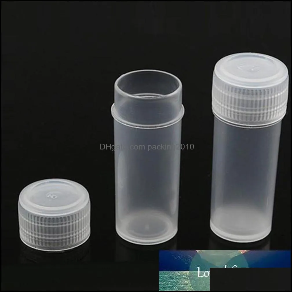 10Pcs/lot 5ml Plastic Sample Bottles Mini Clear Storage Vials Case Pill Capsule Storage Containers Jars Test Tube Pot for Lid