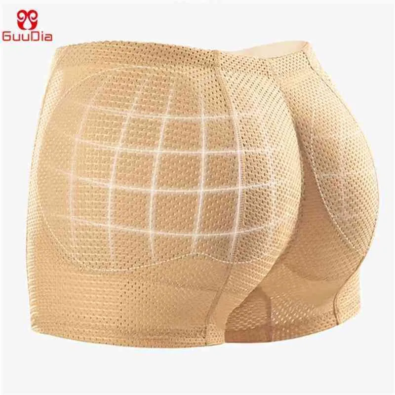 GUUDIA Damen Butt Lifter Nahtlose Hüftverstärker Unterwäsche Booty Pads Shaper Boyshorts Atmungsaktiver Body 210810