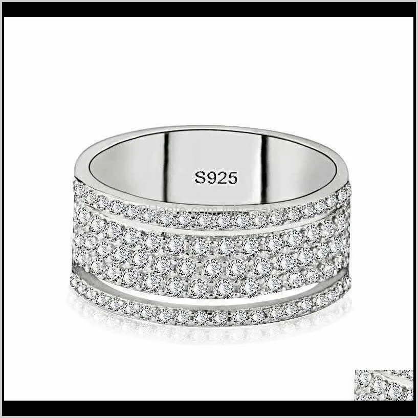 vecalon starlight promise ring 925 sterling silver five dazzling layers diamond cz engagement wedding band rings for women men