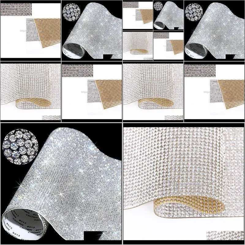 40*42cm about 1000pcs self-adhesive rhinestone sticker sheet crystal ribbon with gum diamond sticks for diy decoration cars phone