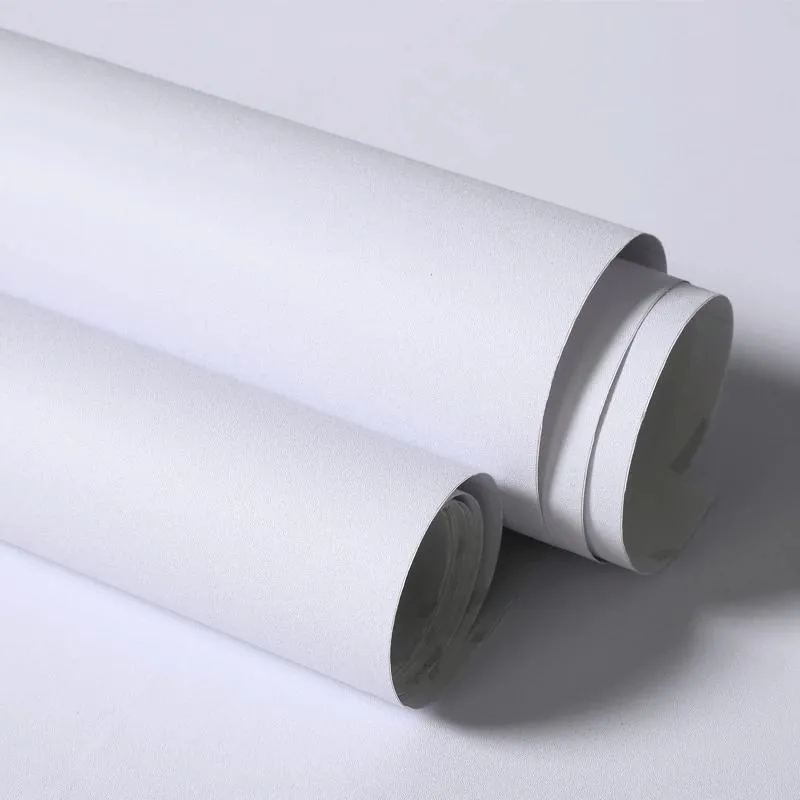 Wallpapers puro branco auto-adesivo papel de parede PVC adesivo à prova d 'água adesivos instantâneos gabinete remodelado