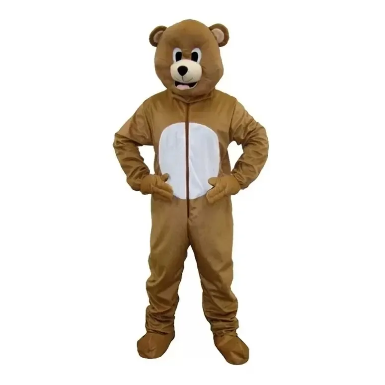 2022 Profissional Brown Bear Animal Mascot Traje de Halloween Natal Fantasia Vestido Dos Desenhos Animados Personagem Caráter Carnaval Unisex Adultos Outfit