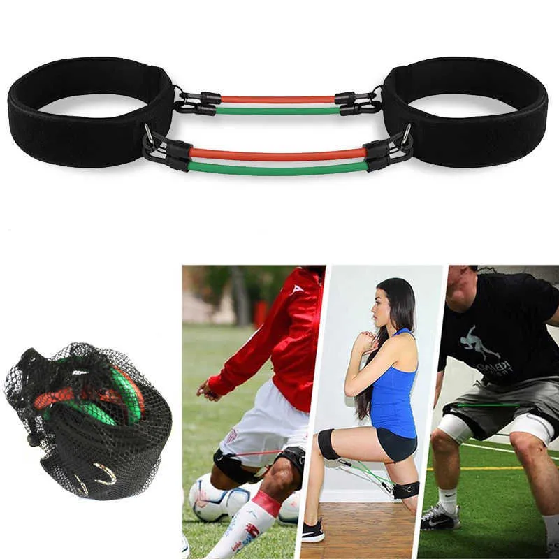 Bandes de résistance d'entraînement des jambes vitesse agilité entraînement Yoga Tube élastique équipement de fitness pour Taekwondo Football basket-ball H1026