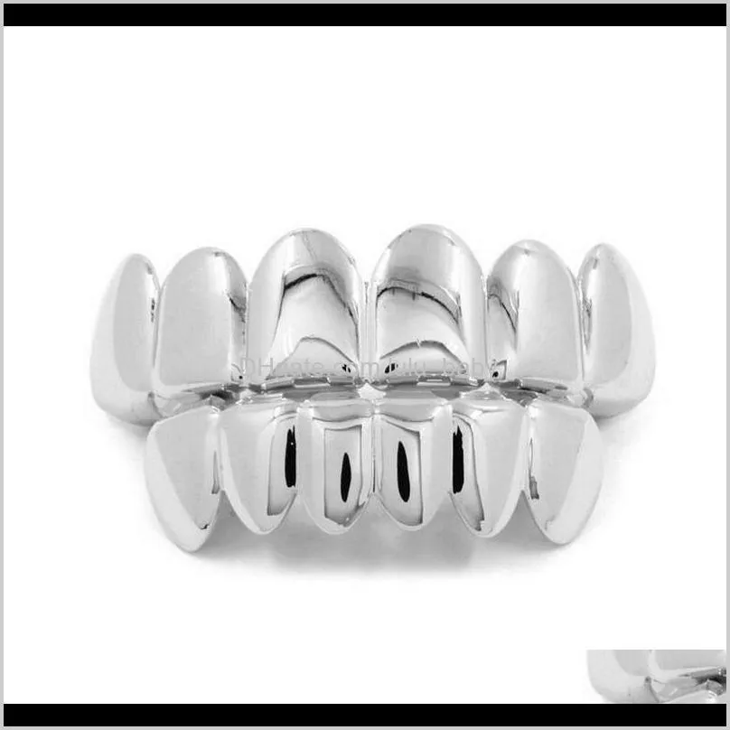 gold grillz teeth set new high quality mens hip hop jewelry real gold plated teeth grills fashion design