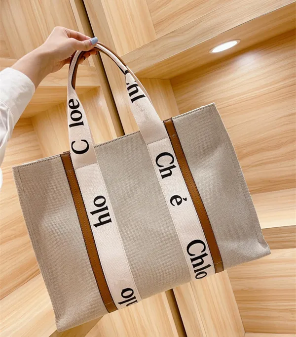 3sizes Women handbags WOODY Tote shopping bag handbag top quality canvas fashion linen Large Beach bags luxury designer travel Crossbody Shoulder