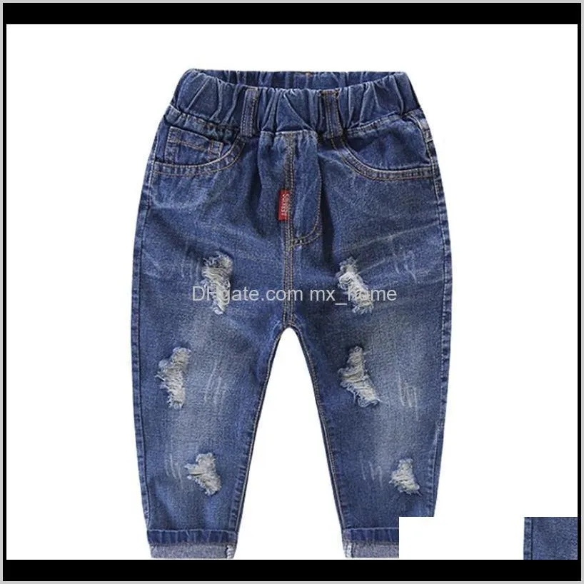 baby boys pants children autumn korean hole jeans cartoon source high waist pants for boys kids clothing