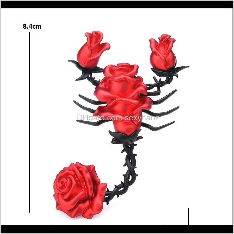 wuli&baby new luxury rose scorpion brooches women big enamel red abstract art insects weddings party office brooch pins gifts