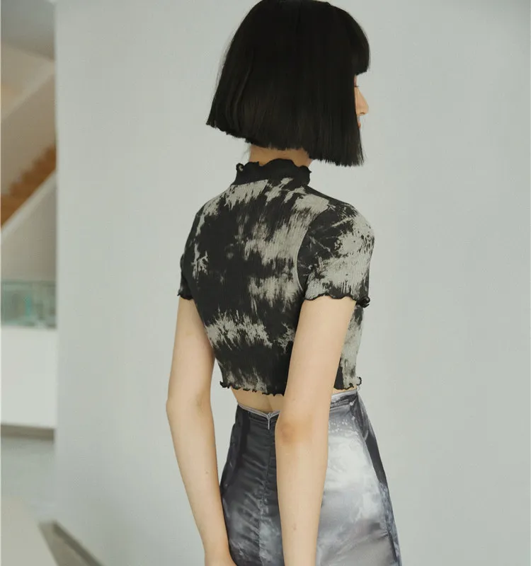 Tie dye maglia nera shop