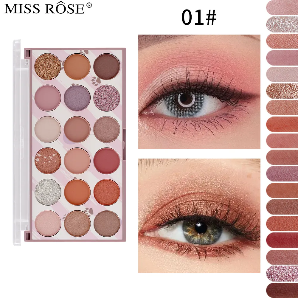 Miss Rose Glitter Pigment Eyeshadow Palette Loose Powder Shimmer Up Eye  Womens