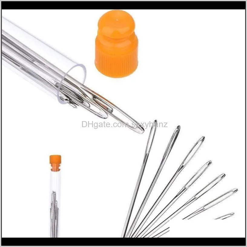 9pcs large eye needles stainless steel embroidery cross stitch knitting yarn sewing hand crochet hook set kit diy craf qylupm