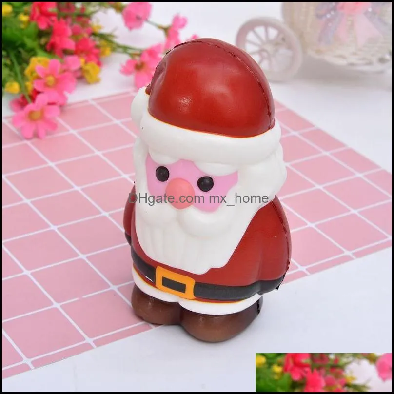 Kawaii Christmas Squishy Toy Santa Claus Snowman Xmas Tree Shaped Slow Rising Cream Scented Stress Relief Toy Novelty Gift Decor DBC