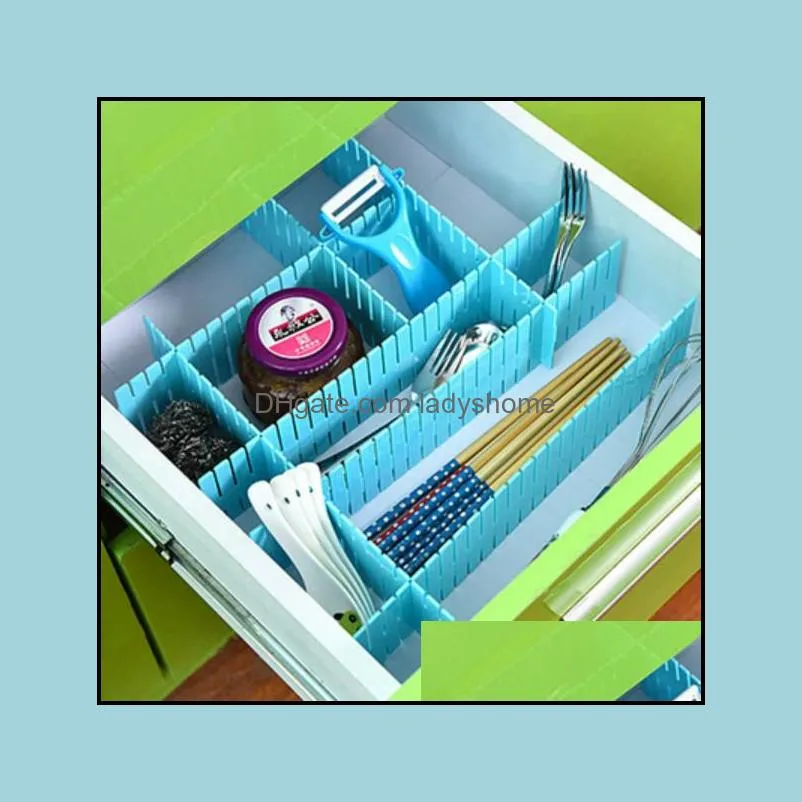 Diy drawers dividers Plastic Grid adjustable drawer divider Household Storage for Home Tidy Closet Makeup Socks Underwear HWD7141