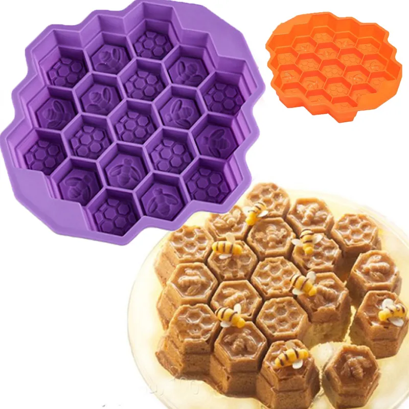 Fondant Cake Decoration Tools Baking Pastry Chocolate Candy Jelly Cake Mould Kitchen Dining Bar Honeycomb Silicone Mold