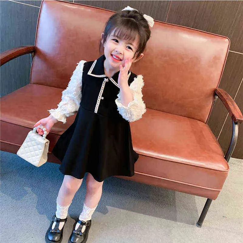 Pattern Kids Clothes Girl Autumn Princss Dress For Children Cotton Clothing 2-7Y Baby Girl Birthday Party Dress Costume G1215