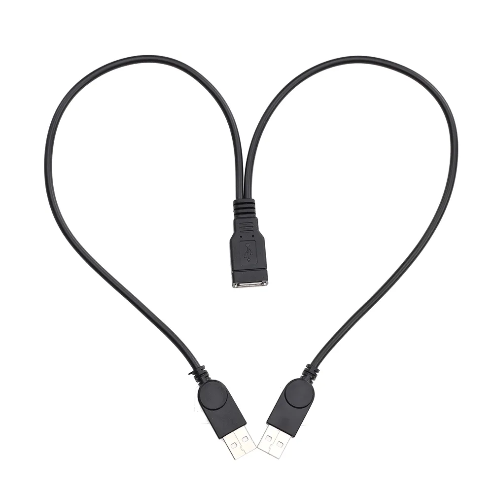 USB 2.0 Type A 1 vrouw tot 2 mannelijke y splitter Data Sync laadverlengingskabelhub lading voor printers