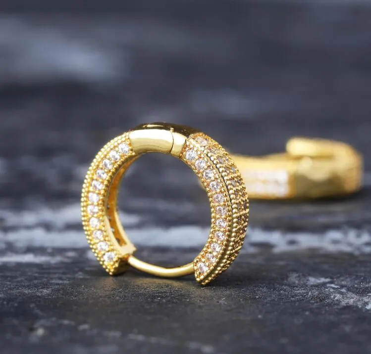 Mens gold hoop earrings 18k deals
