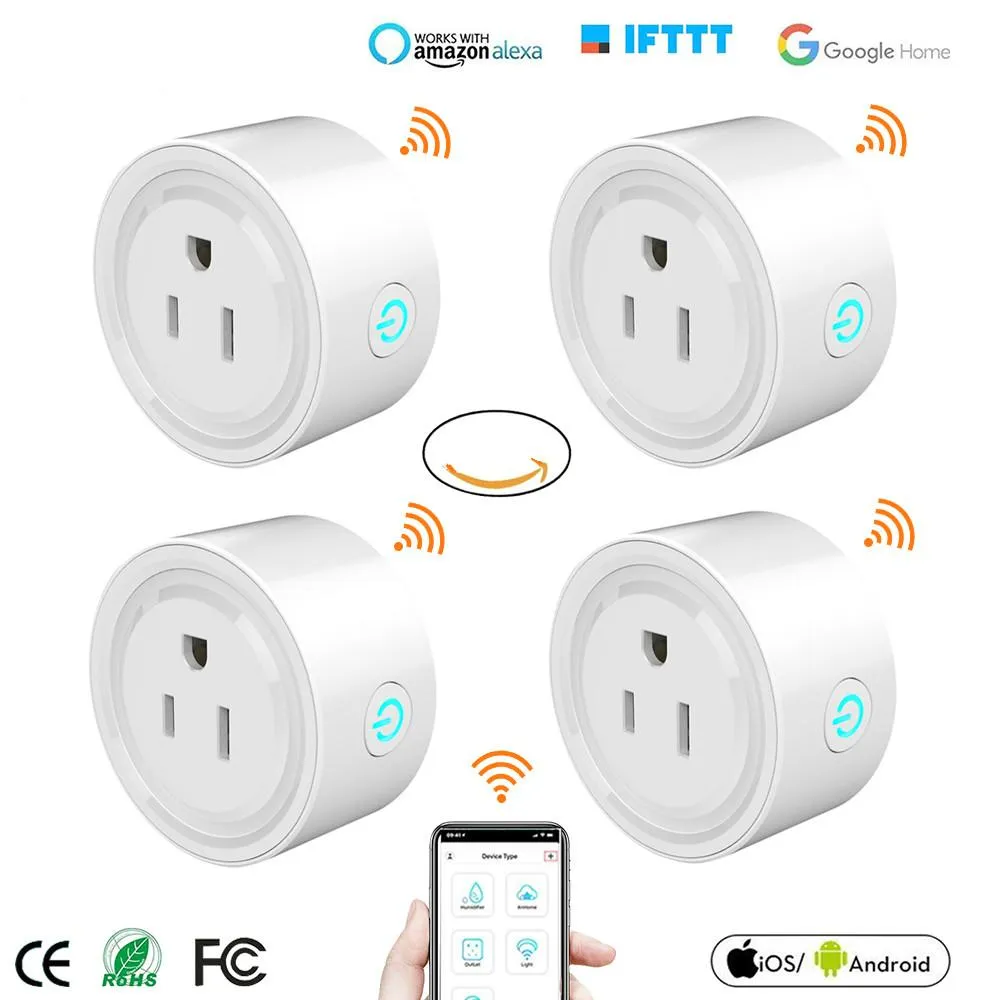 Mini US Wifi Plug Smart Timing Socket Wireless Outlet Voice Control Smart Sockets Work with Alexa Google Home Tuya APP