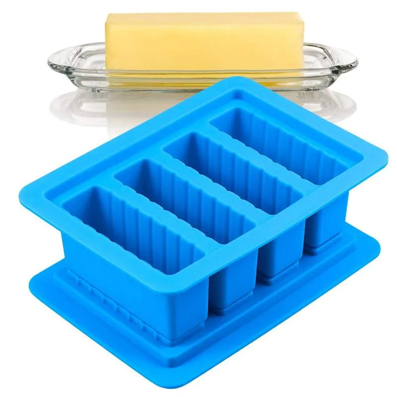 Small butter mold molds baking moulds silicone cake cup mould 4 grid for Soap Bar Winkie,Energy Bar, Muffin, Cornbread, Cheesecake, Pudding DH8769