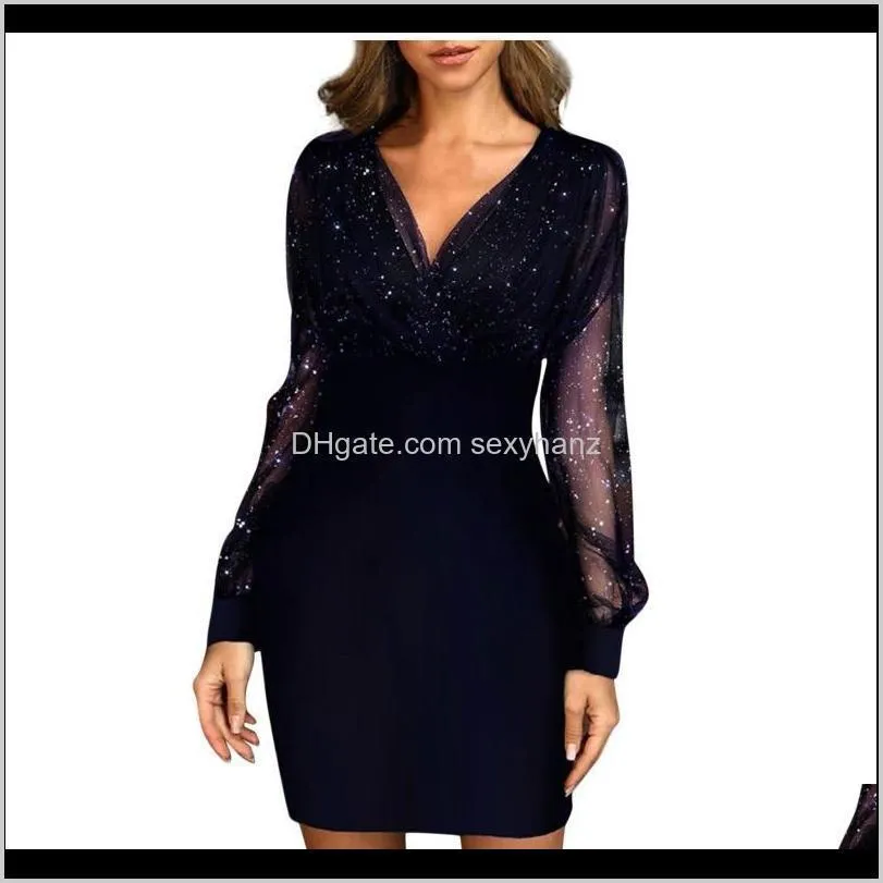 2021 sexy women long sleeve sequin split dress new summer female black retro elegant party culb dress fashion hot sale