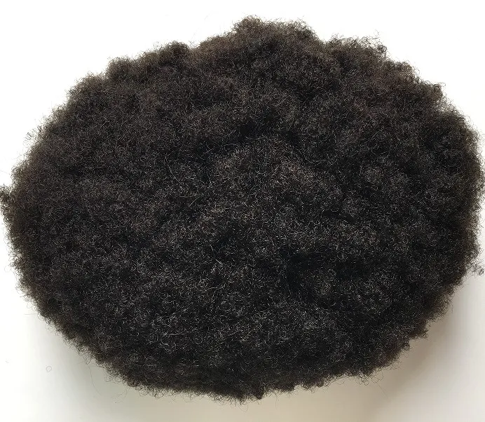 Afro Kinky Curl Hair Hair Toupee Bresilien Vierge Human Hair PU complet livraison rapide