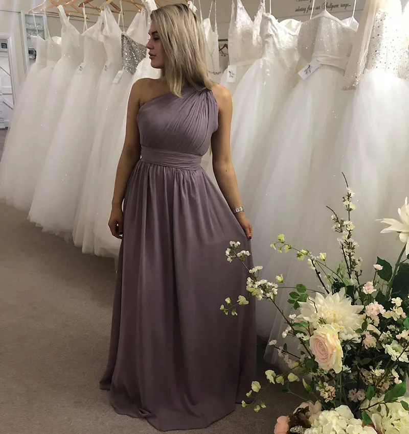 High Quality A Line Bridesmaid Dress Simple Style Chiffon One Shoulder Spring Summer Maid of Honor Gown Wedding Guest Tailor Made Plus Size Available
