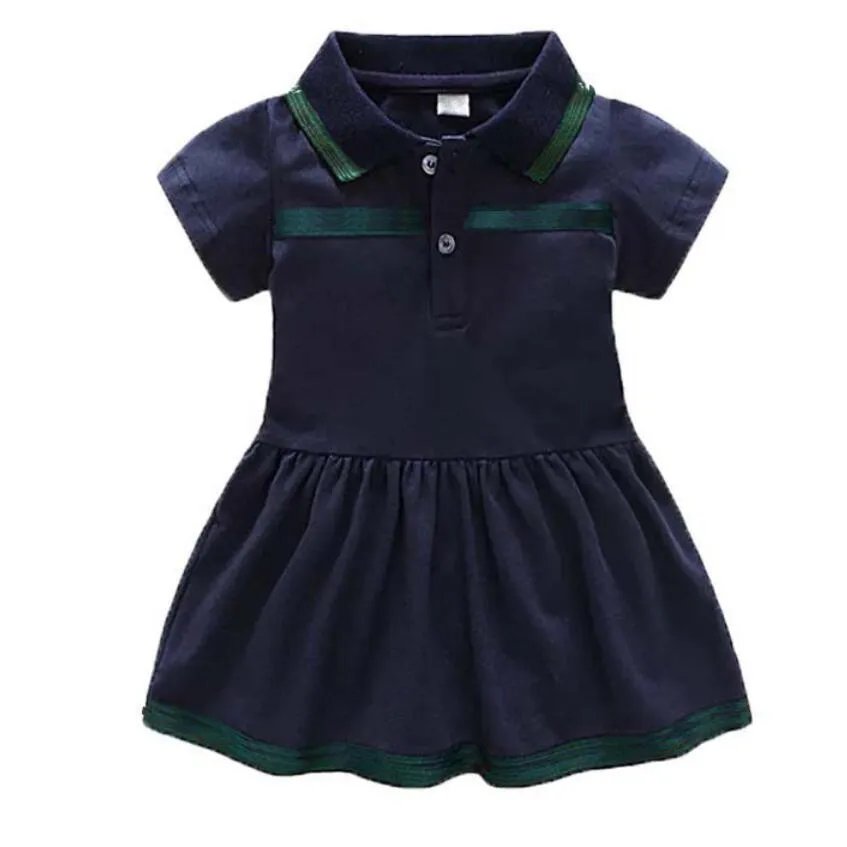 Toddler Girls Dress Tag Enfants Vêtements Rouge Vert Rayures Enfant Bébé Fille Robes Marque Vêtements Pour Enfants