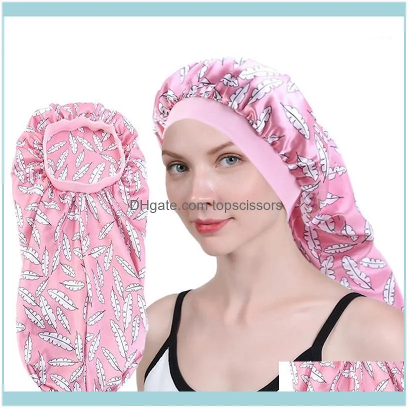 Aessories & Tools Productssale Elastic Band Satin Pocket Bonnet Silky Dreadlock Braids Baggy Cap Women Long Hair Hat Sleeping Headwrap Turba