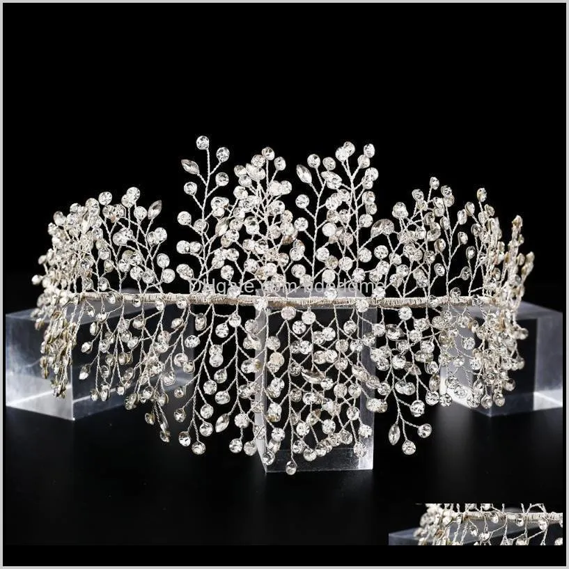 trixy h258 crystal wedding headband romantic silver full rhinestone wedding tiara and crown handmade headpieces