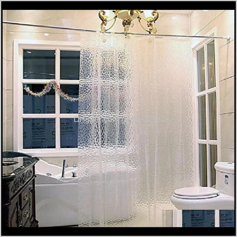 3d transparent shower curtain water cube waterproof clear shower curtain bath curtains bathtub stall 180 x 180cm hhd4657