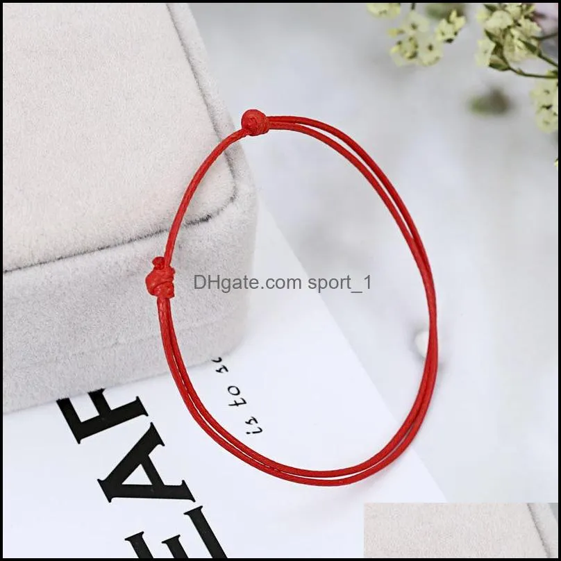 Simple Thin Lucky Red String Bracelet Wax Rope Friendship Bracelets Bangles Pulseras