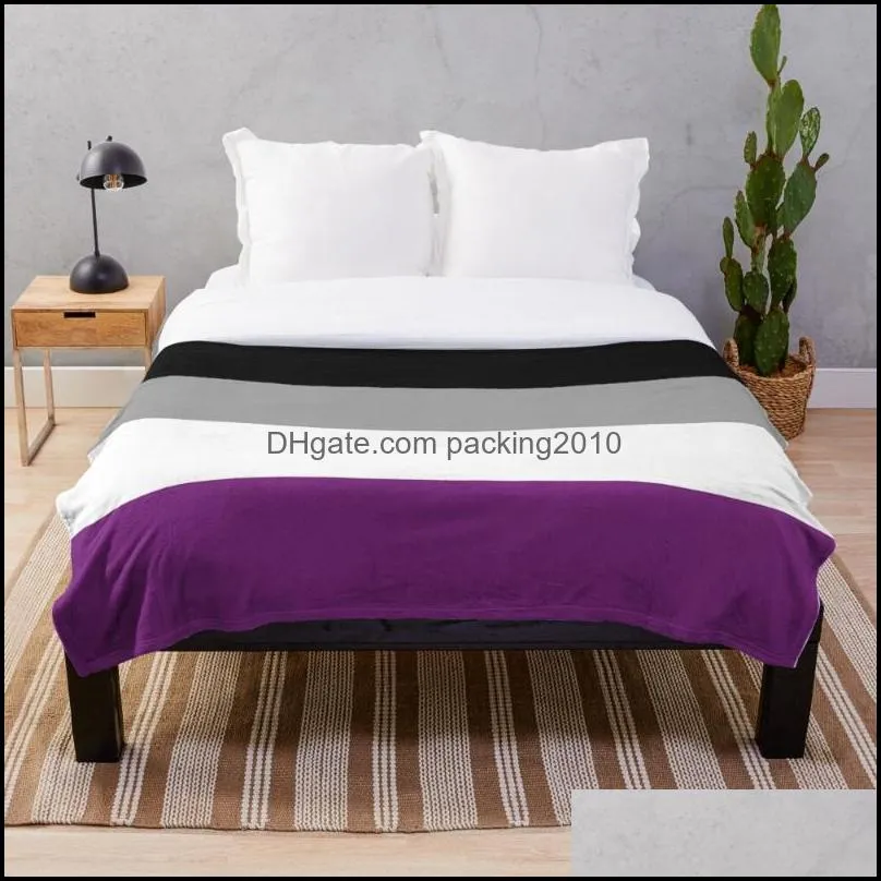 Blankets & Gardenblankets Asexual Flag Blanket Personalized On For The Sofa/Bed/Car Portable 3D Kid Adult Home Textiles Drop Delivery 2021 P