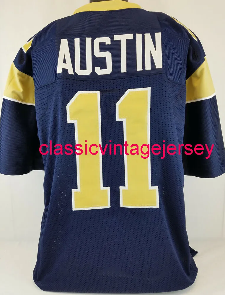 Män kvinnor ungdom tavon austin anpassad sydd marinblå fotboll tröja xs-5xl 6xl