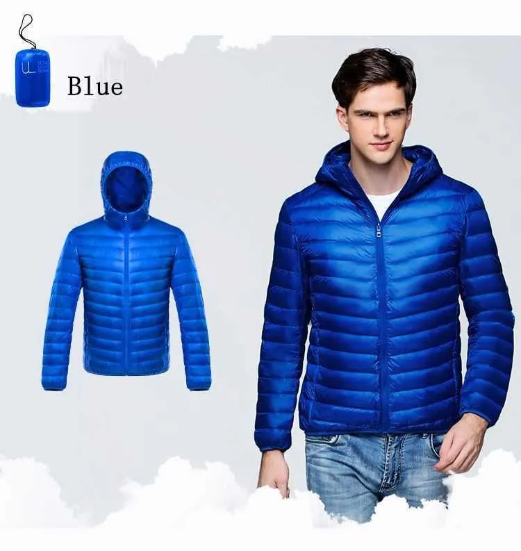Fall Winter man Duck Down Two Side Wear Jacket Ultra Light Thin Plus Size Winter Jackets Men Fashion Spring Outerwear Coat