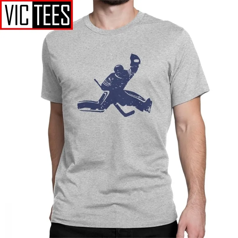 Mann Eishockey Goalie T-Shirt Sportschläger Puck Winter T-Shirts Casual Kurzarm Tops Baumwolle T-Shirts Party T-Shirt 210420