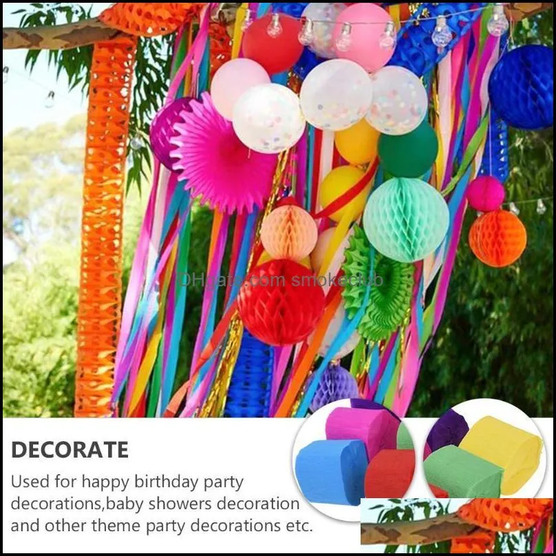 Other Arts And Crafts 6 Pcs Crepe Paper Party Streamer Decorations For Birthday Wedding Concert Various Festivals (9m/Roll)