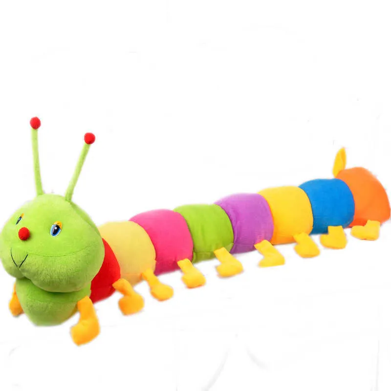 Colorful Cute Caterpillar Big Insect Plush Toys Doll with Pp Cotton Stuffed Animal Pillow for Children Adult Gifts Q0727