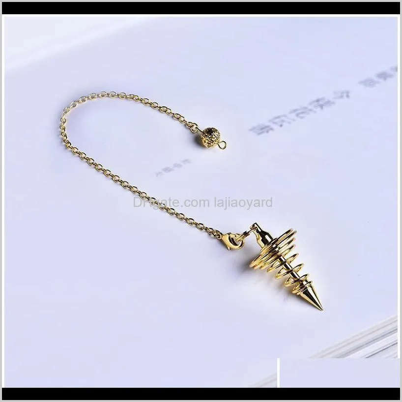 1pc pendulum metal amulet spiral cone antique copper gold silver colored clock for pyramid pendulum aura qyltsi