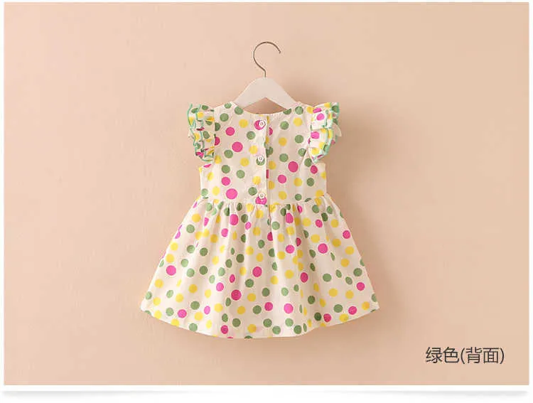  Summer 2-10 Years Beautiful Pretty Sweet Children Baby Kids Pleat Short Fly Sleeve Party Prom Polka Dot Dresses For Girls (6)