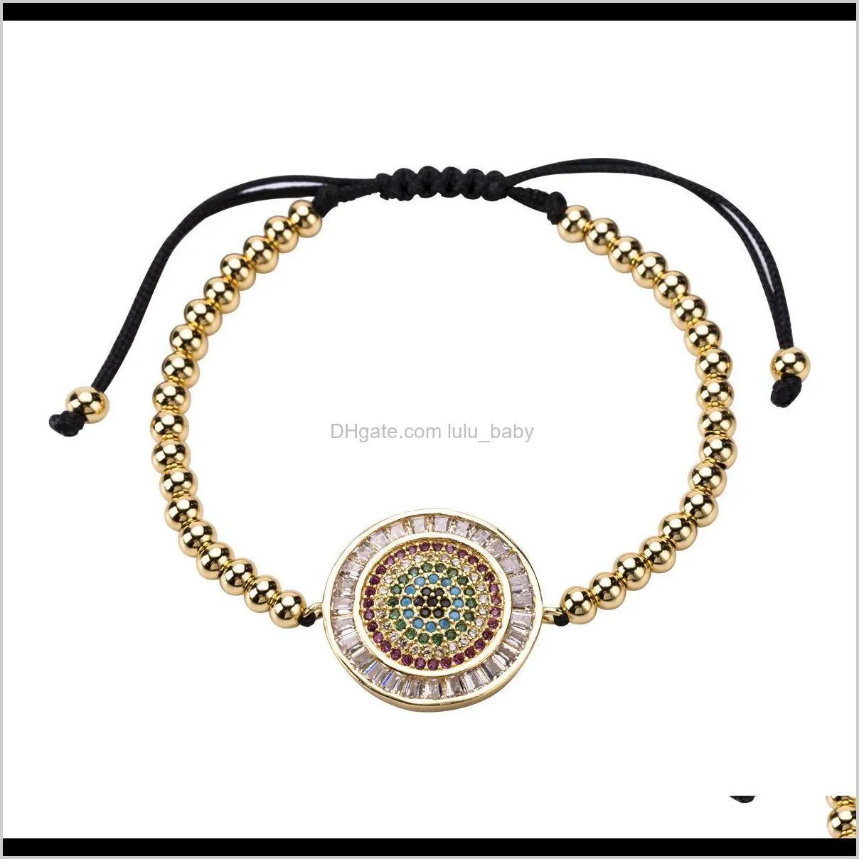 fashion bracelet multi-layer copper gold-plated zircon micro-inlaid exaggerated braided bohemian style